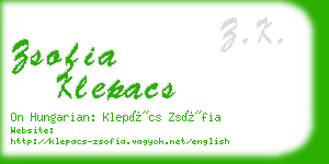 zsofia klepacs business card